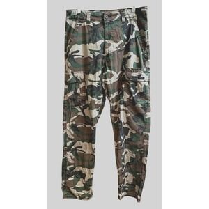Wrangler Pants Cargo Ripstop Mens 34x32 Camoflauge Green Outdoor Utility Pockets